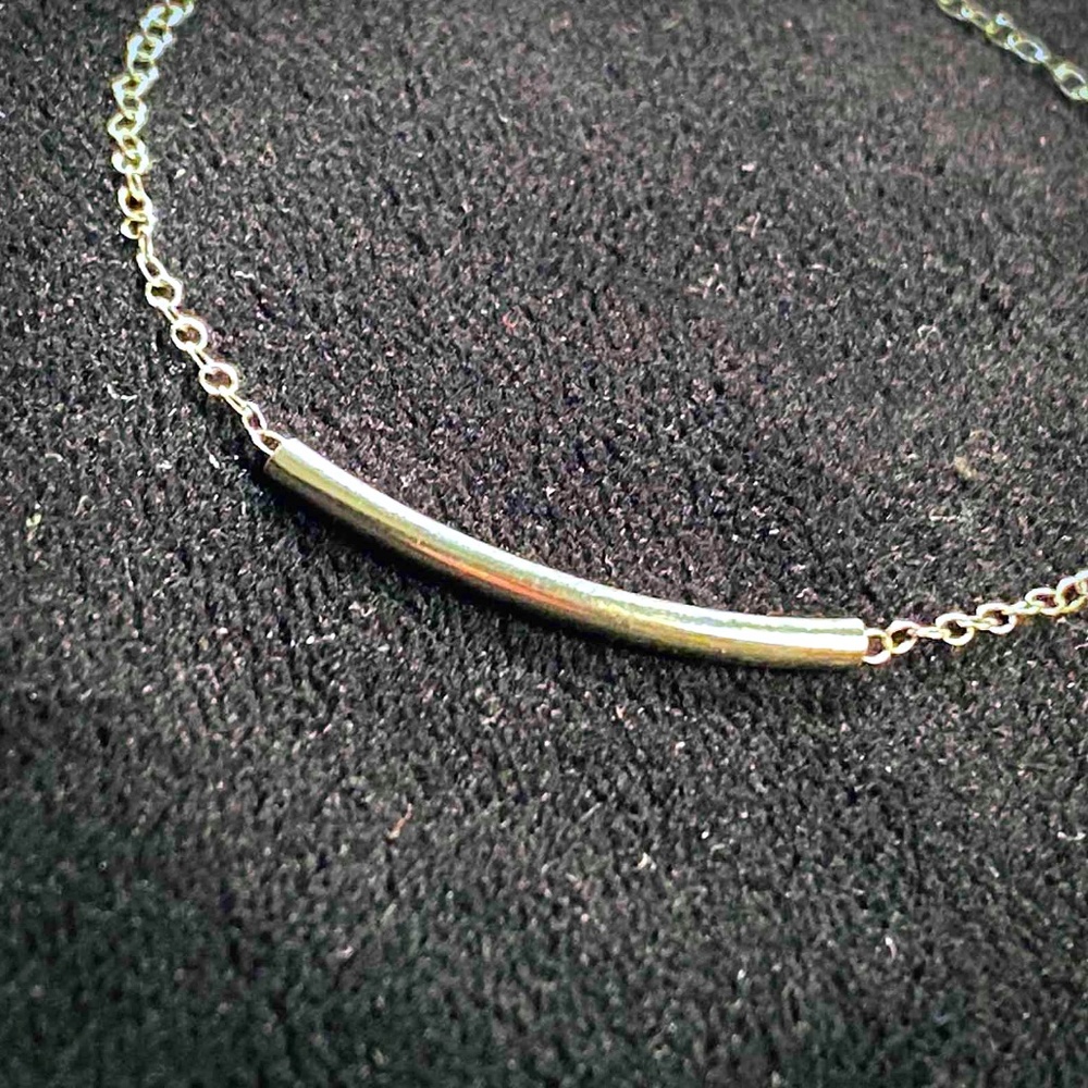 Minimal Curved Bar Bracelet in Silver